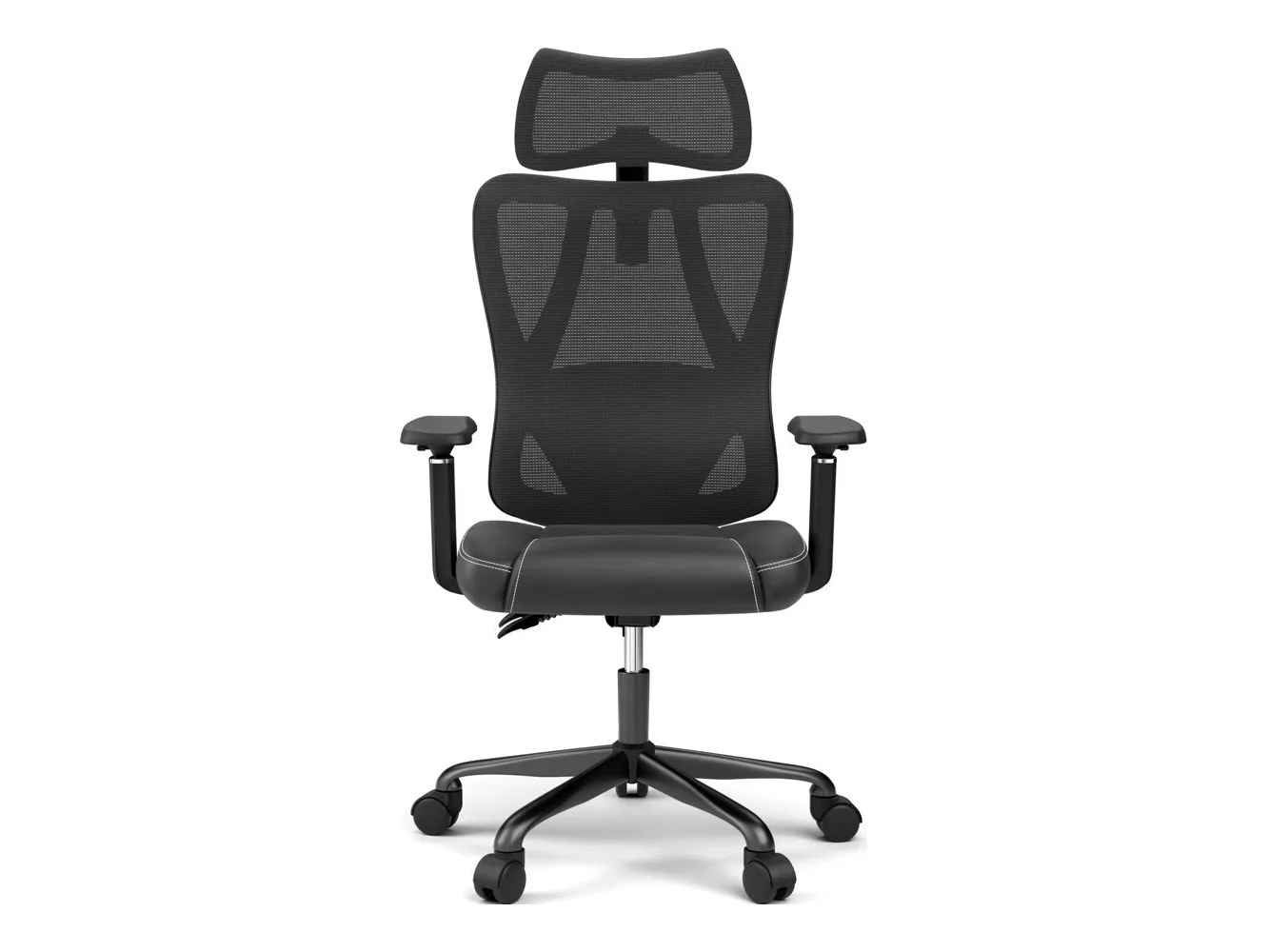 **ACGAM - CG-5455M Ergonomic Office Chair, High Back Mesh Desk Chair with Adjustable Lumbar Support, Headrest, Armrests & Recline - Black**