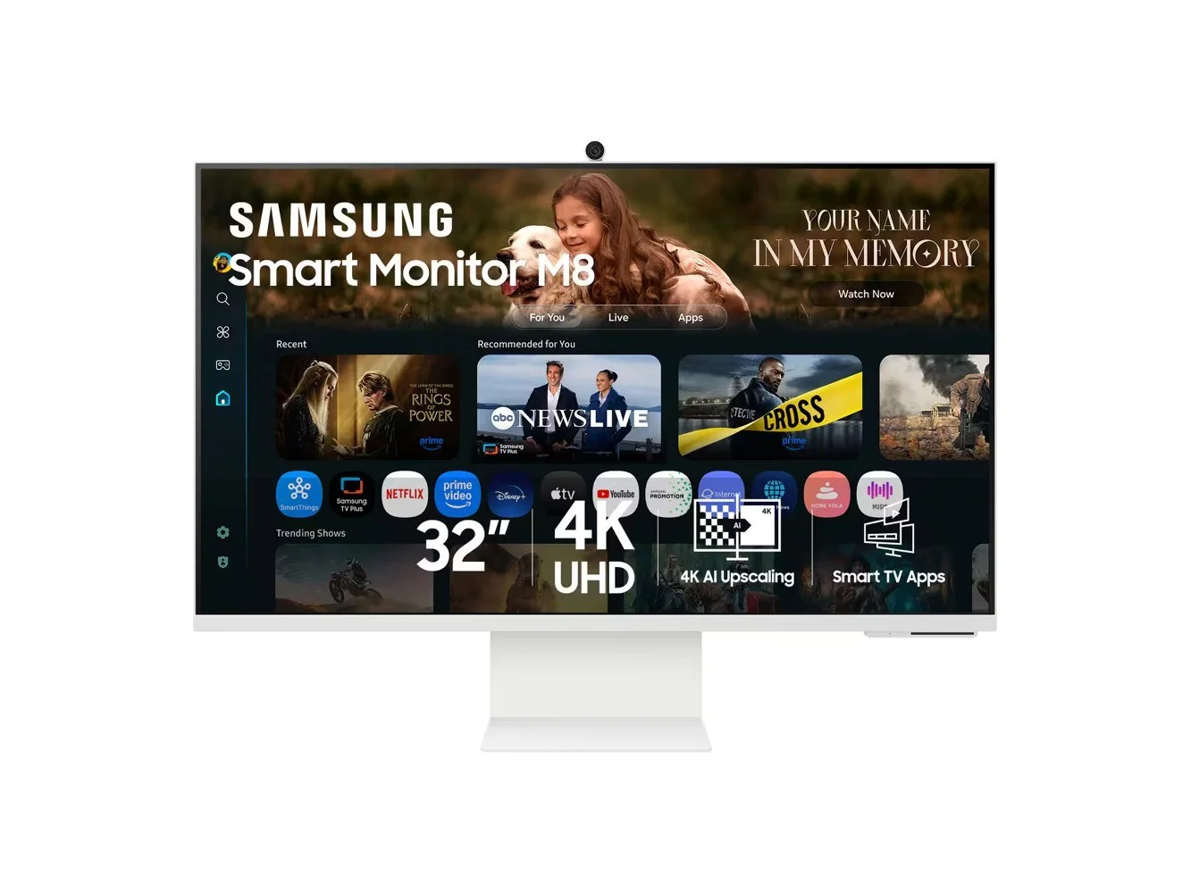 **Samsung - 32" M80F 4K UHD Smart Monitor with SamsungVision AI, Built In Speakers, USB-C, Ergonomic Stand and SlimFit Camera - Warm White**