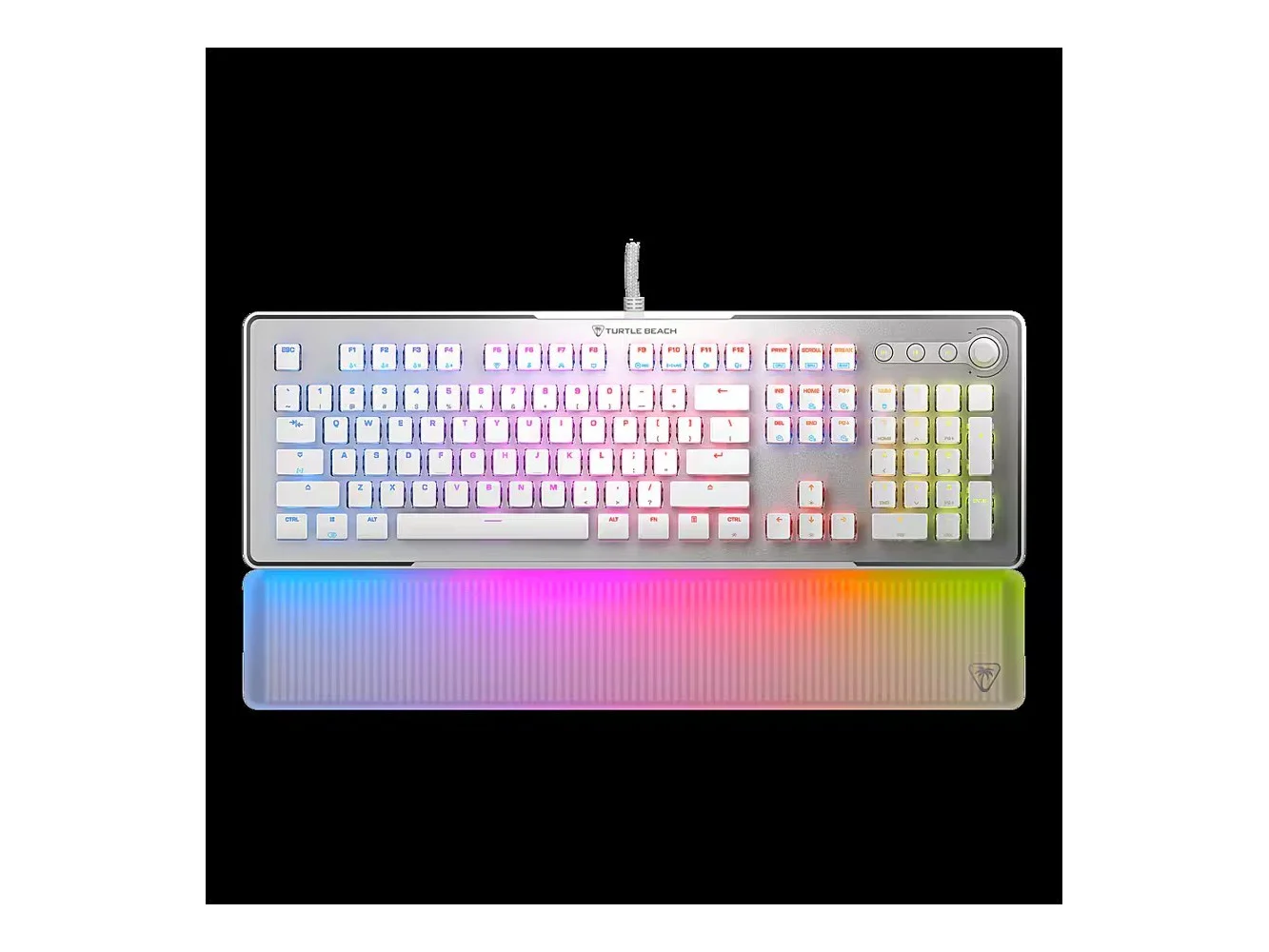 **Turtle Beach - Vulcan II Max Full-size Wired Mechanical TITAN Switch Gaming Keyboard with RGB lighting and palm rest - White**