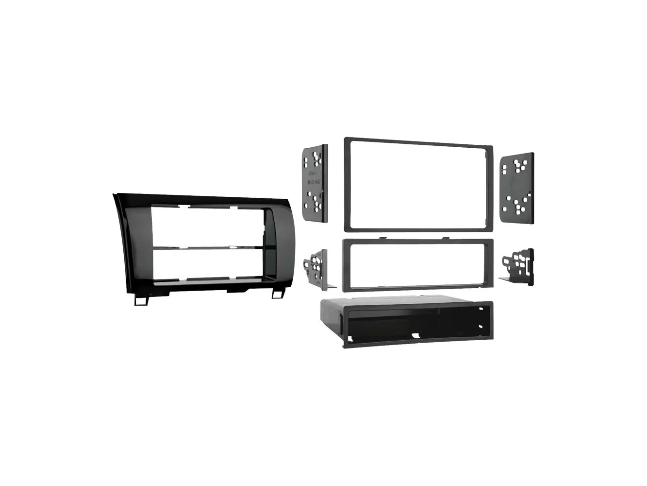**Metra - Dash Kit for Select 2007-2022 Toyota Tundra, Sequoia DIN DDIN - High Gloss Black**