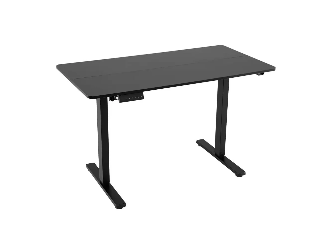 **Costway - 48" x 24" Sit to Stand Desk with 3 Memory Settings & Anti-Collision Protection - Black**