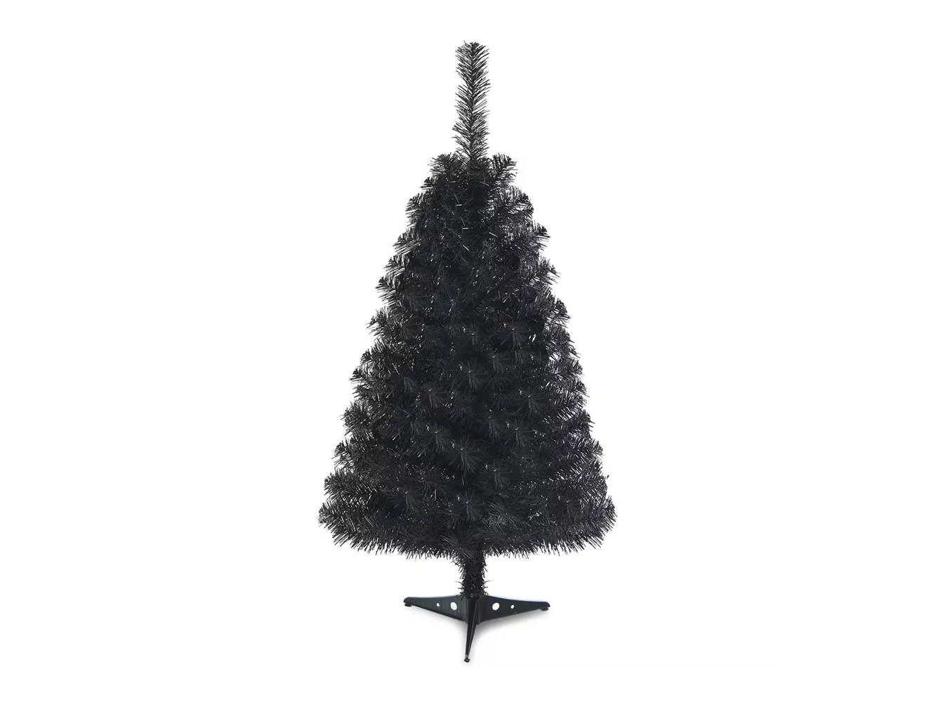 **Costway - 3ft Unlit Artificial Christmas Halloween Mini Tree w/Plastic Stand - Black**