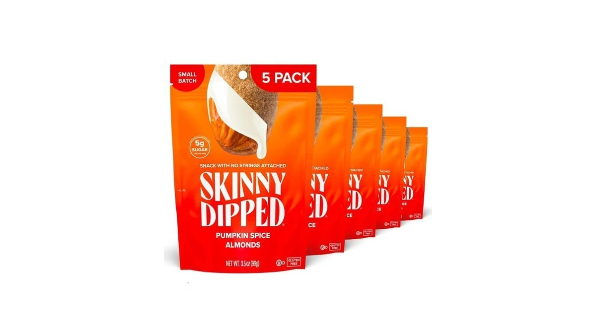 Skinnydipped Pumpkin Spice Almonds, 3.5oz Bags | 5 Pack