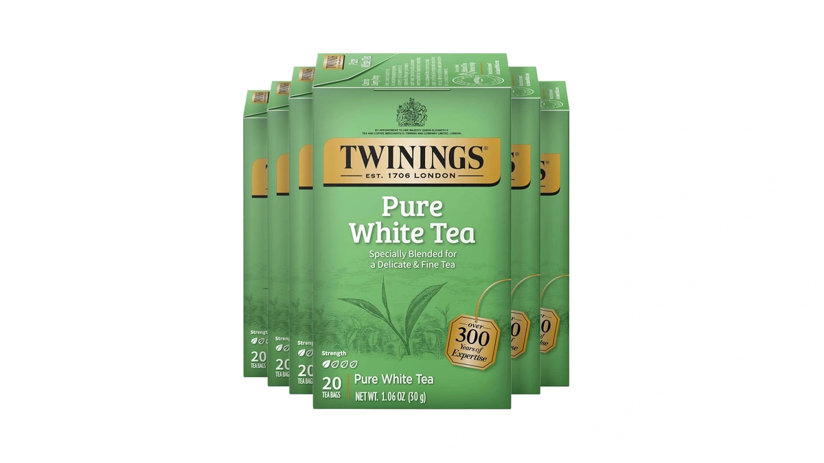 Twinings Pure White Tea Bags, Unopened Tender Tea Buds, 20