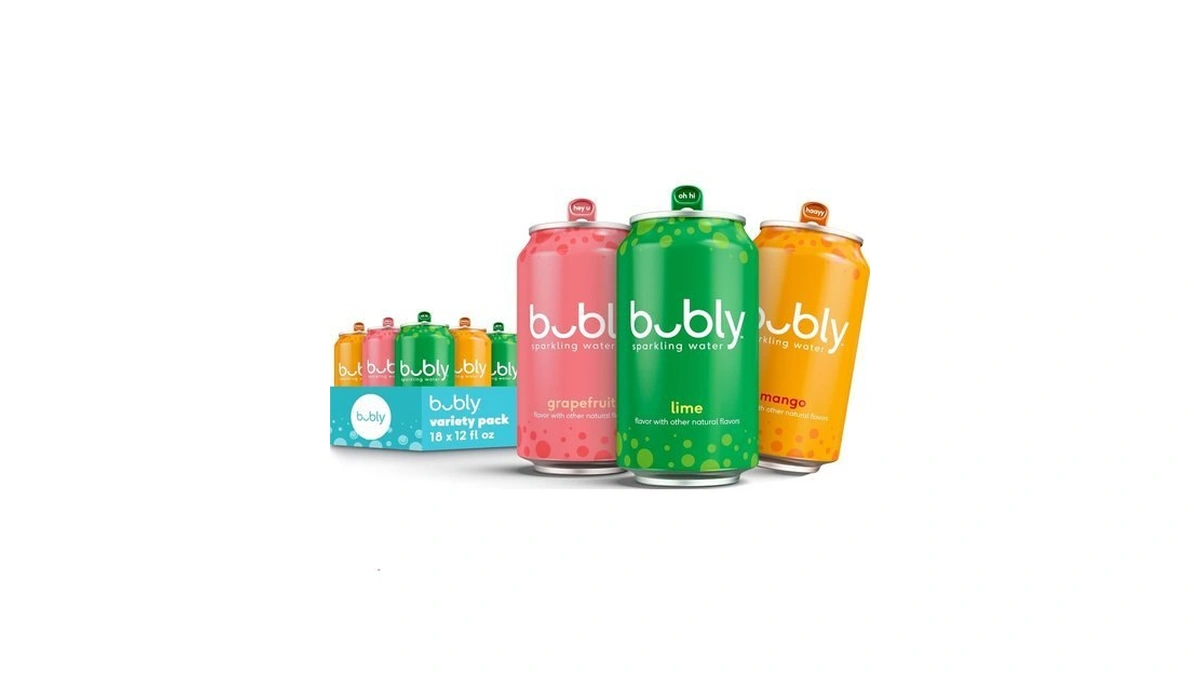 Bubly Sparkling Water, Tropical Thrill 3 Flavor Variety Pack (lime,