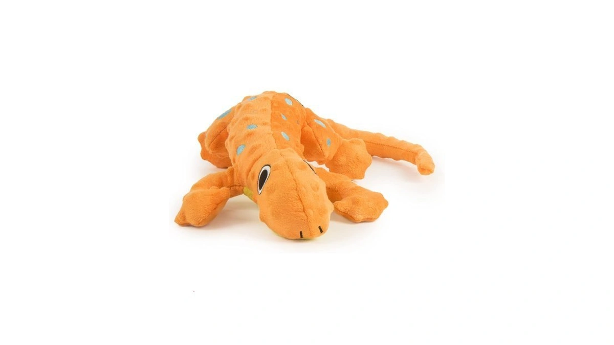 Godog Amphibianz Gecko Squeaky Plush Dog Toy, Chew Guard Technology
