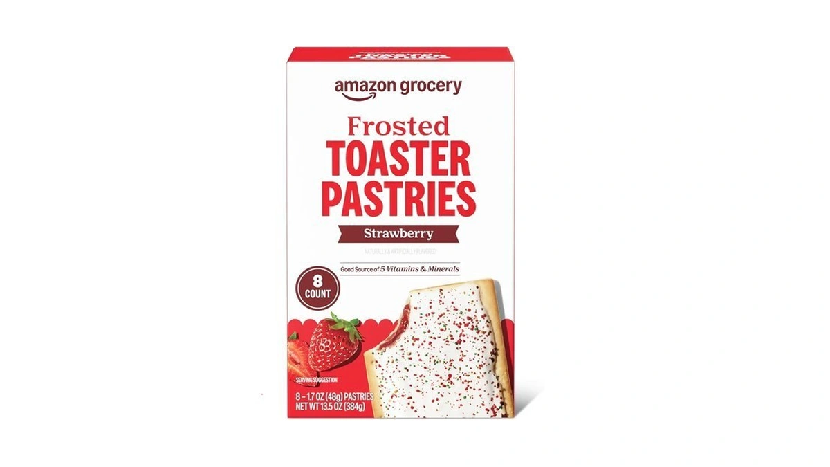 Amazon Grocery, Frosted Toaster Pastries, Strawberry, 13.5 Oz, 8 Ct