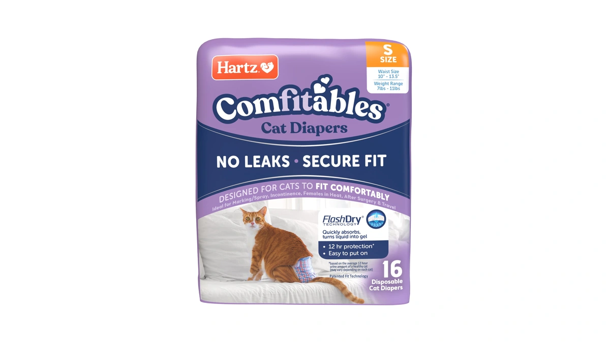 Hartz Comfitables Cat Diapers, Size S 16 Count, Comfortable &