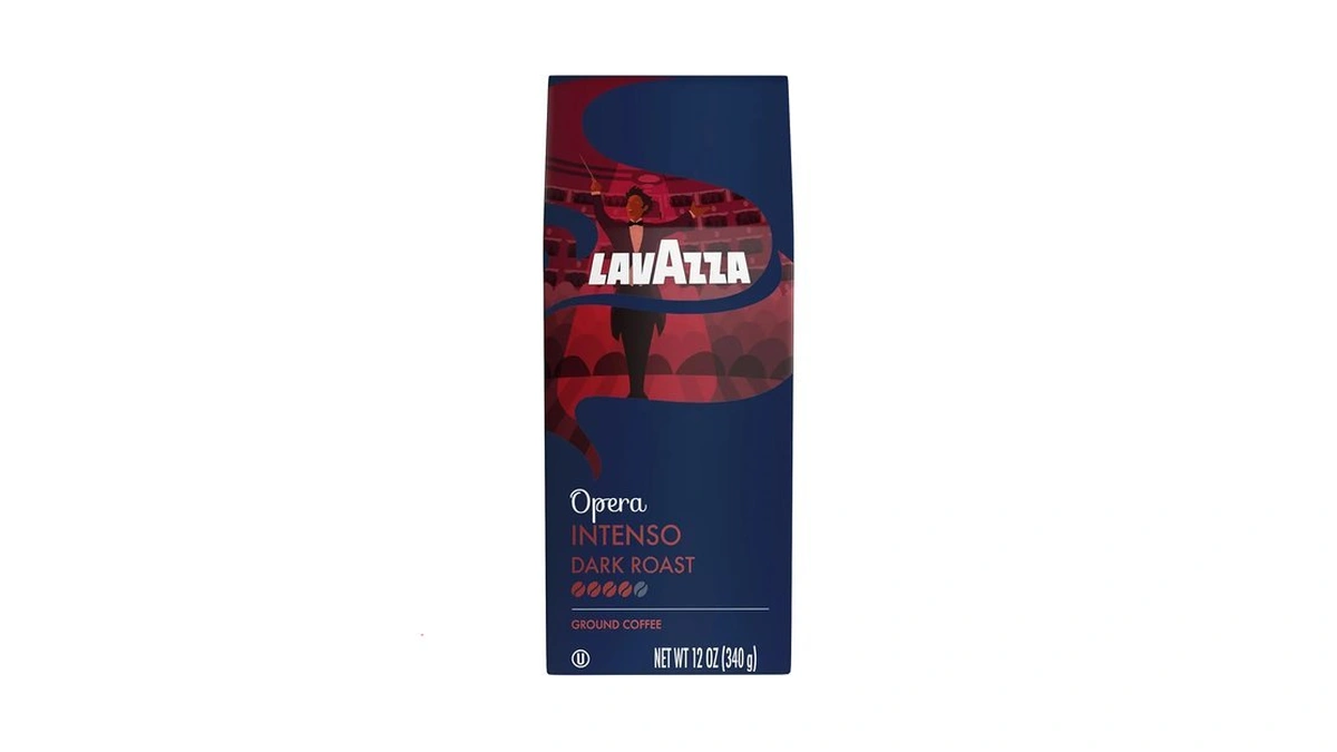 Lavazza Opera Intenso Ground Coffee 12oz Bag, Dark Roast, Bold