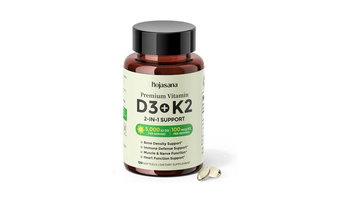 Hojasana Vitamin D3 K2 5000iu 100mcg Mk-7 For Bone, Immune