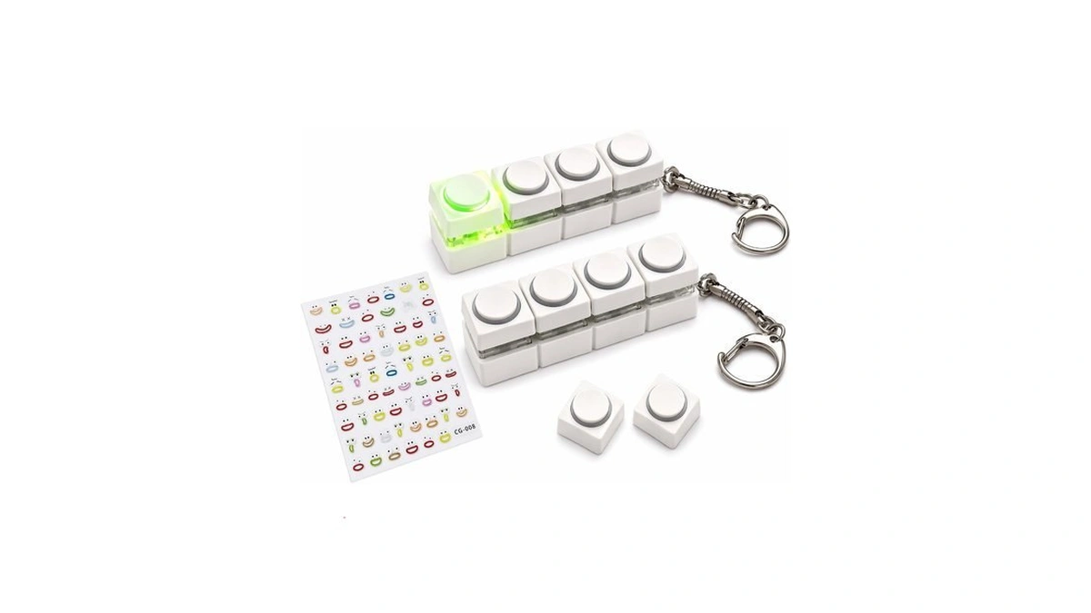 2-pack Keyboard Fidget Toy, Keyboard Fidget With Led Lights