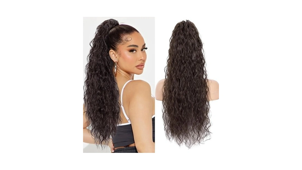 Ponytail Extension Claw,long Wave,30inch Dark Brown
