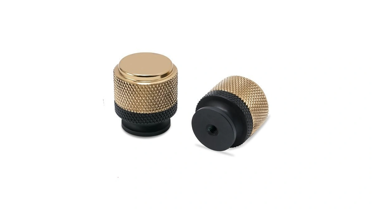 Cotykiley 10 Pack Matte Black And Champagne Bronze Knurled Cabinet