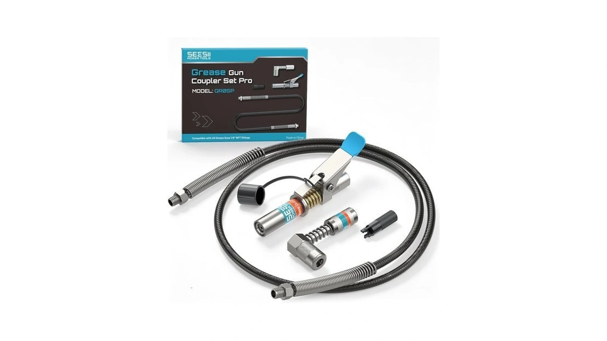 Seesii Grease Gun Accessory Kit Pro With 12000 Psi Quick-release