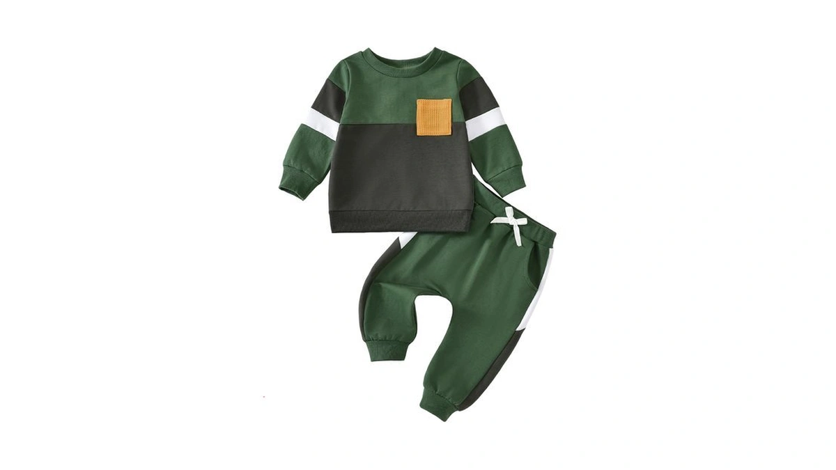 Amawmw Toddler Baby Boy Clothes Color Block Long Sleeve Sweatshirt