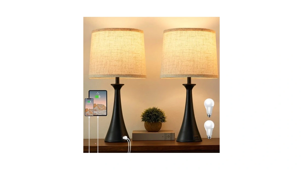Hikczc Touch Table Lamps Set Of 2, 21" Bedside Lamps