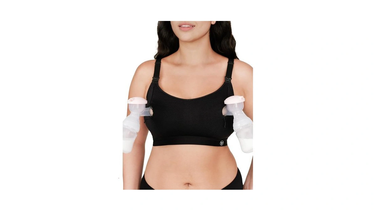 Pumping Bra Hands Free Zip Opening Design High Support Nursing