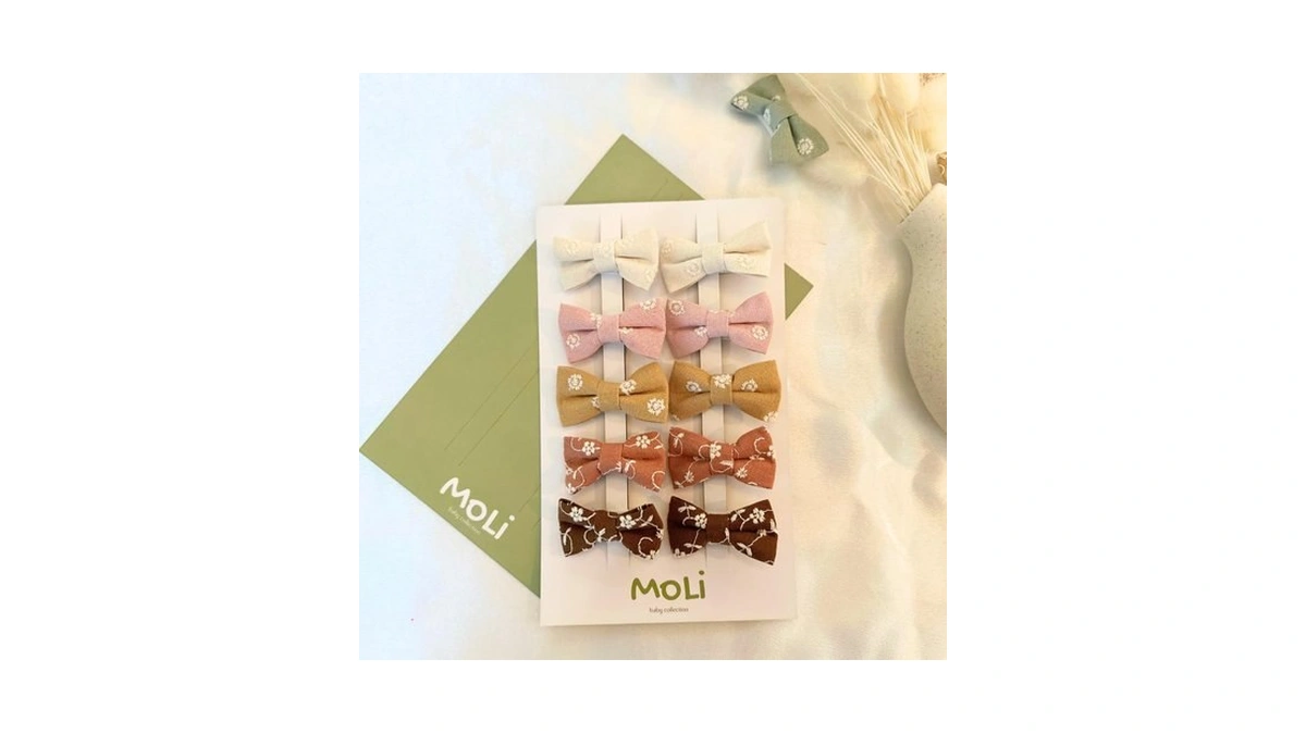 10 Pcs 2'' Baby Hair Bow Clips Set Handmade Fully