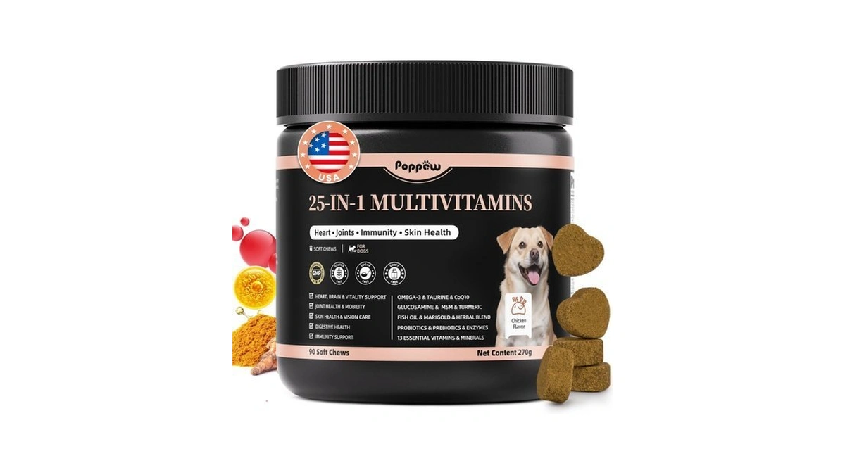 25-in-1 Dog Multivitamin Chews – Daily Vitamins & Supplements For