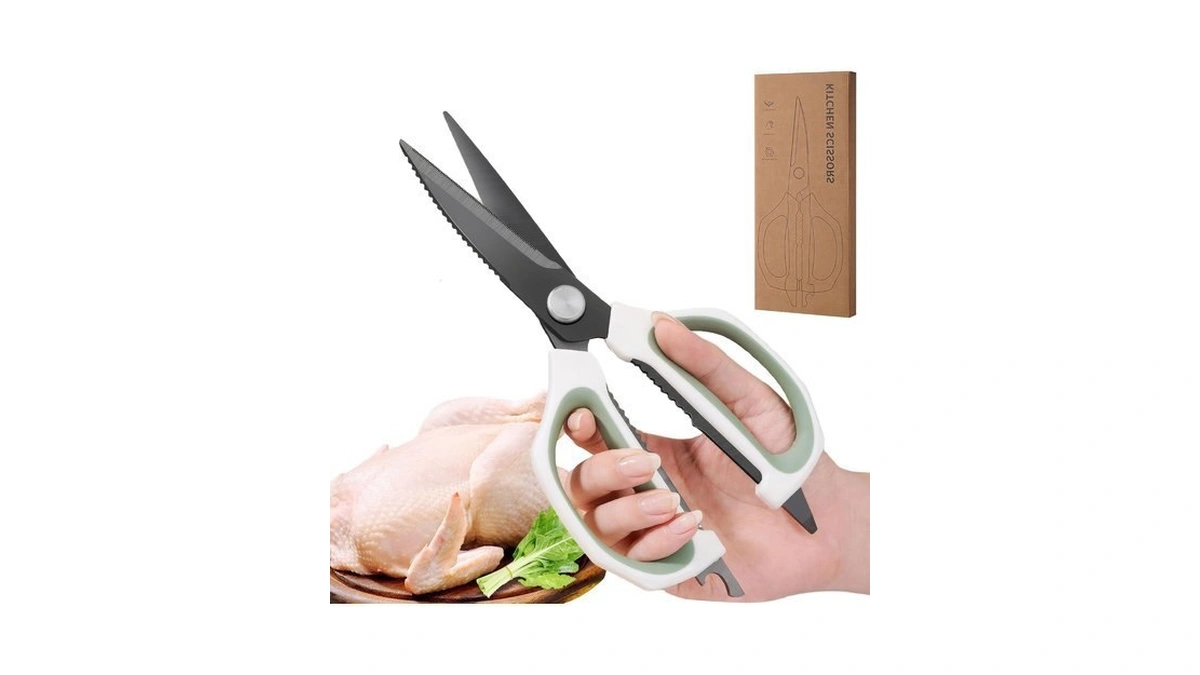 Jasni Transparent Handle Stainless Steel Sharp Powerful Kitchen Scissors Multi-purpose