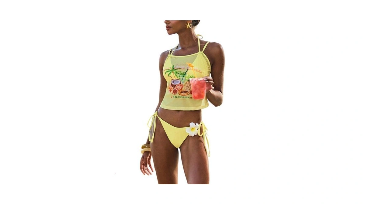 Verdusa Womens Tankini Bathing Suits 3 Piece Sets Lightweight Cover