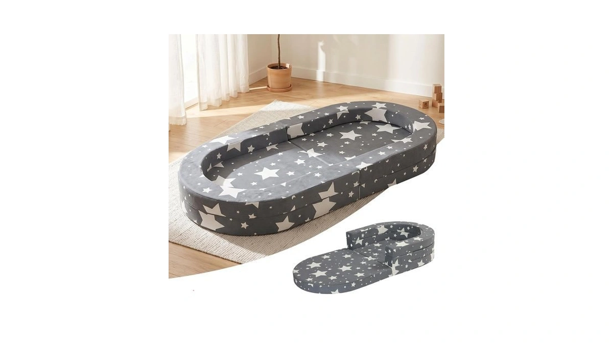 Tykacna Travel Toddler Bed, 3-in-1 Portable Foldable Toddler Chair,soft Foam