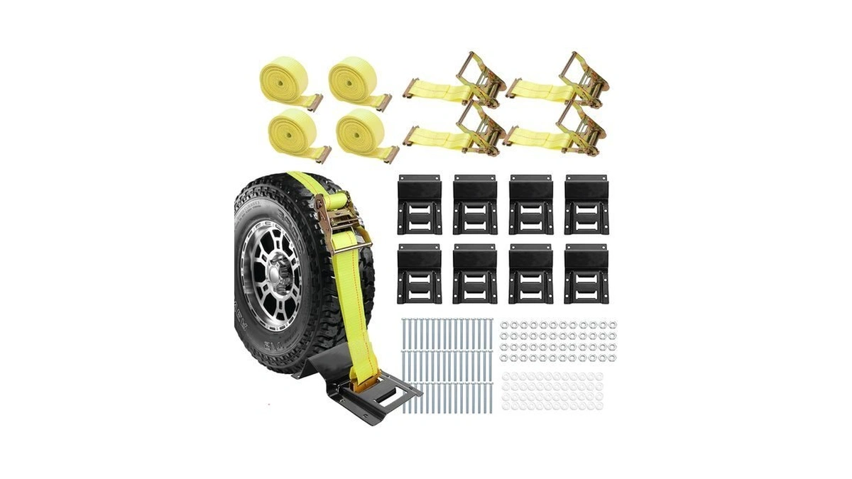 Allucky 1500lbs Wheel Chock Tie Down Kit For Trailer &