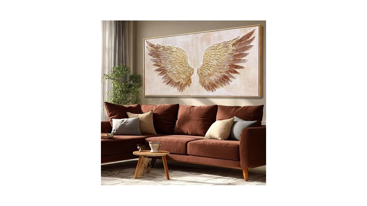 Vayimdh Gold Wall Decor Large Modern Canvas Bird Golden Wall