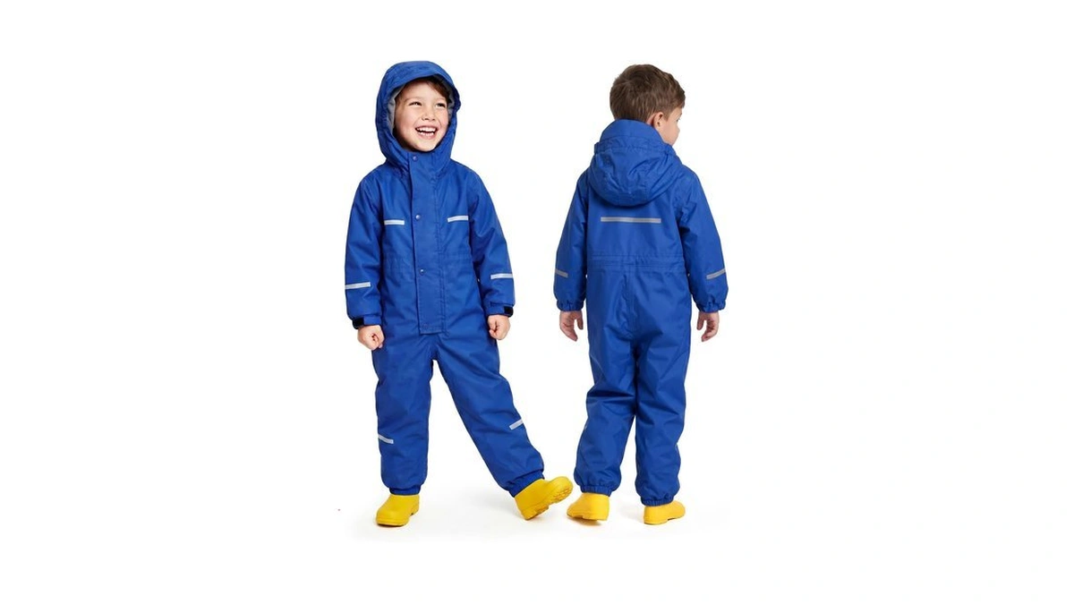 Jiamy Kids Fleece Lined Rain Suit - Waterproof One Piece