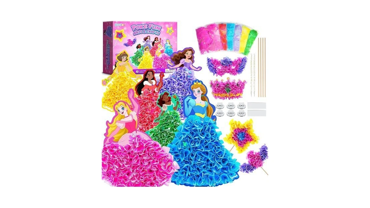 Poke Arts And Craft Kits For Girls, Princess Crafting Set