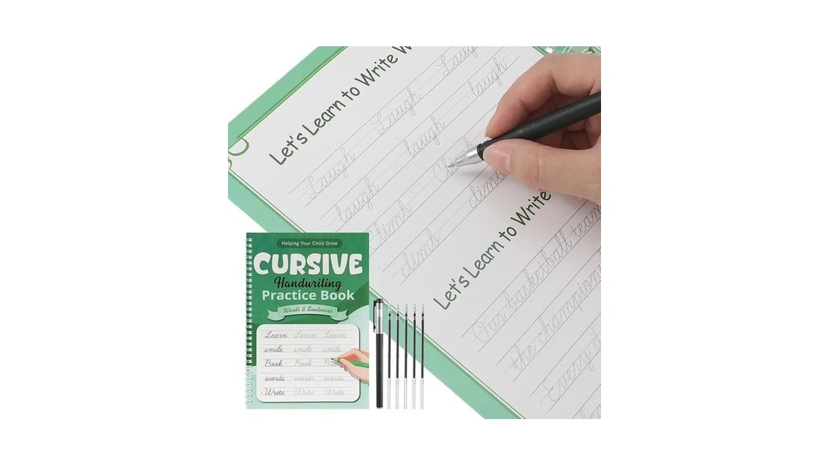 Gilprop Grooved Cursive Handwriting Workbook Reusable Handwriting Practice Copybooks With