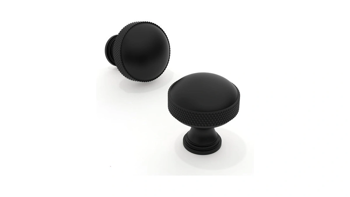 Talentedeco 10 Pack Matte Black Knurled Kitchen Cabinet Knobs 1-1/5
