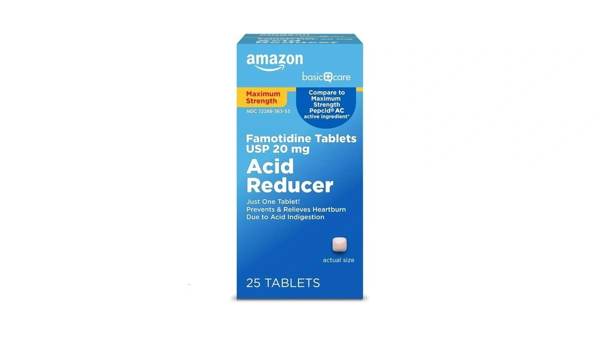 Amazon Basic Care Maximum Strength Famotidine Tablets 20 Mg, Acid