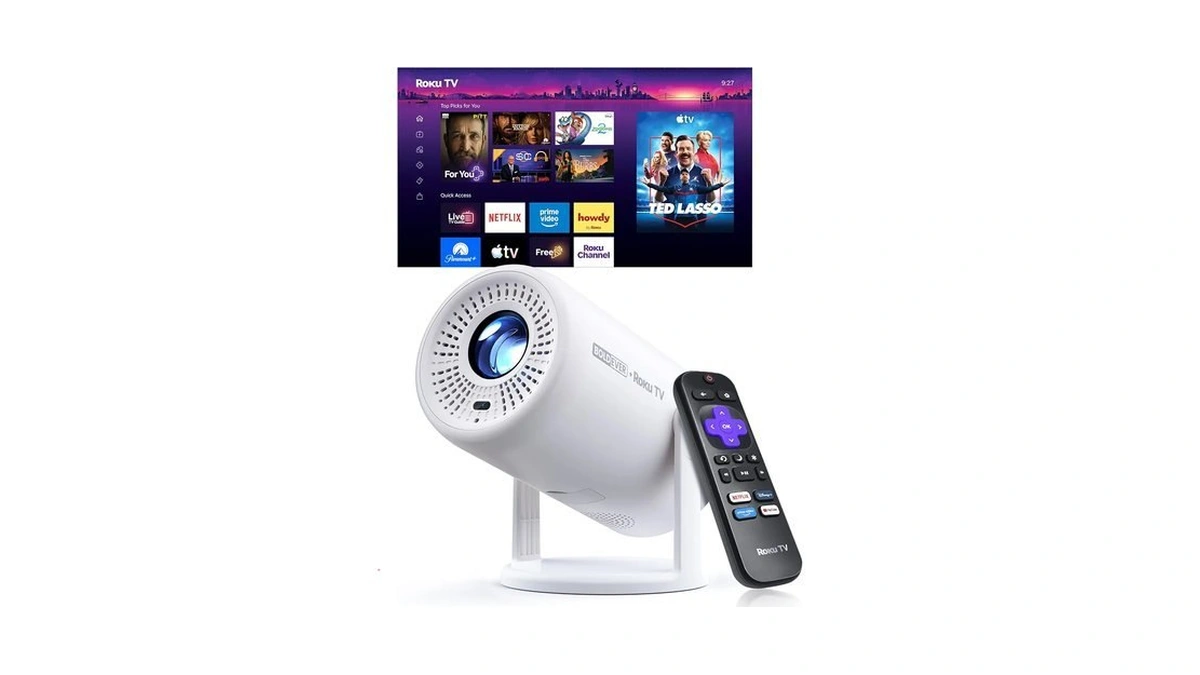 Boldever Roku Tv 1080p Fhd Mini Smart Projector With Wi-fi