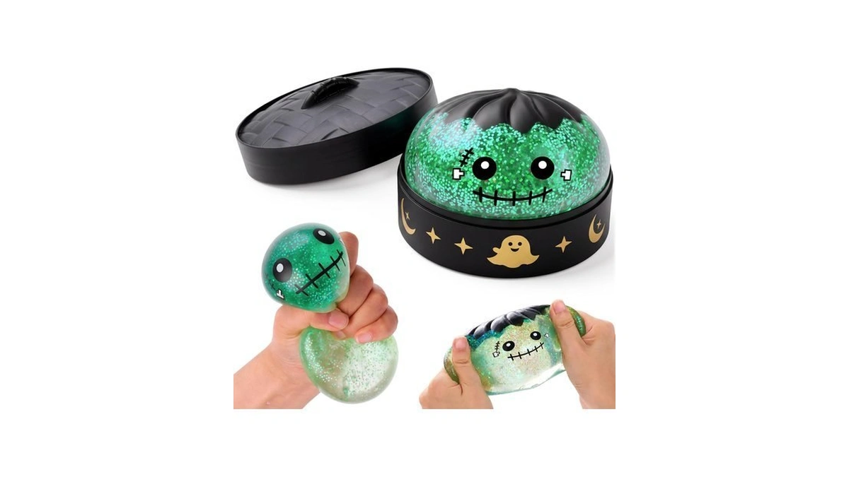 Joyin Halloween Glitter Dumpling Squish Toy, Cute Frankenstein Stress Ball