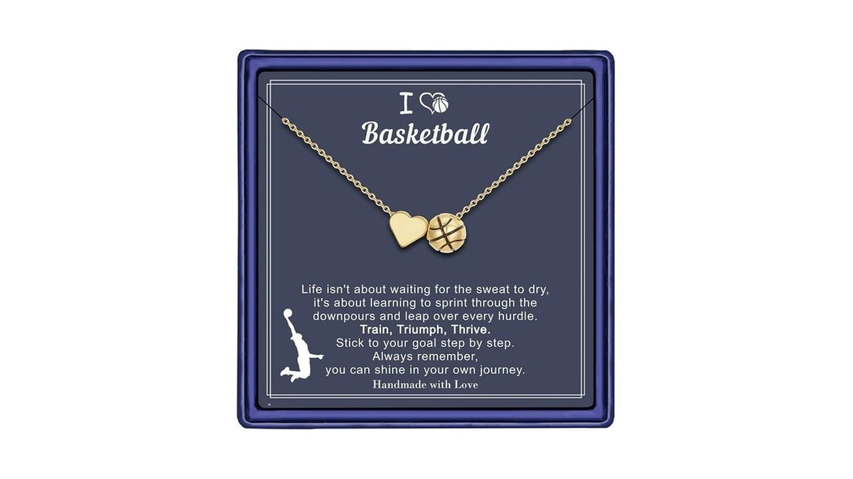 Turandoss 14k Gold Plated Heart Sports Necklaces For Women Girls