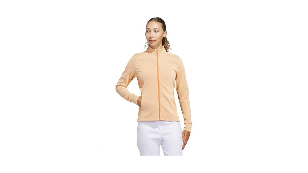 Adidas Women's Performance Texture Full Zip Jacket, Dusky Orange, X-large