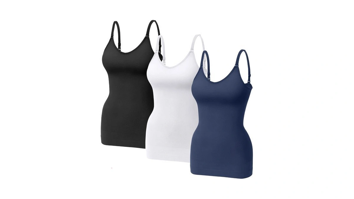 Kikimink Womens Shapewear Tank Tops Tummy Control Seamless V-neck Spaghetti