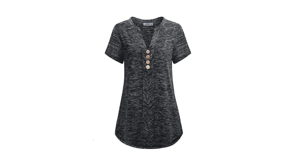 Moqivgi Casual Tops For Women Short Sleeve V Neck Dressy