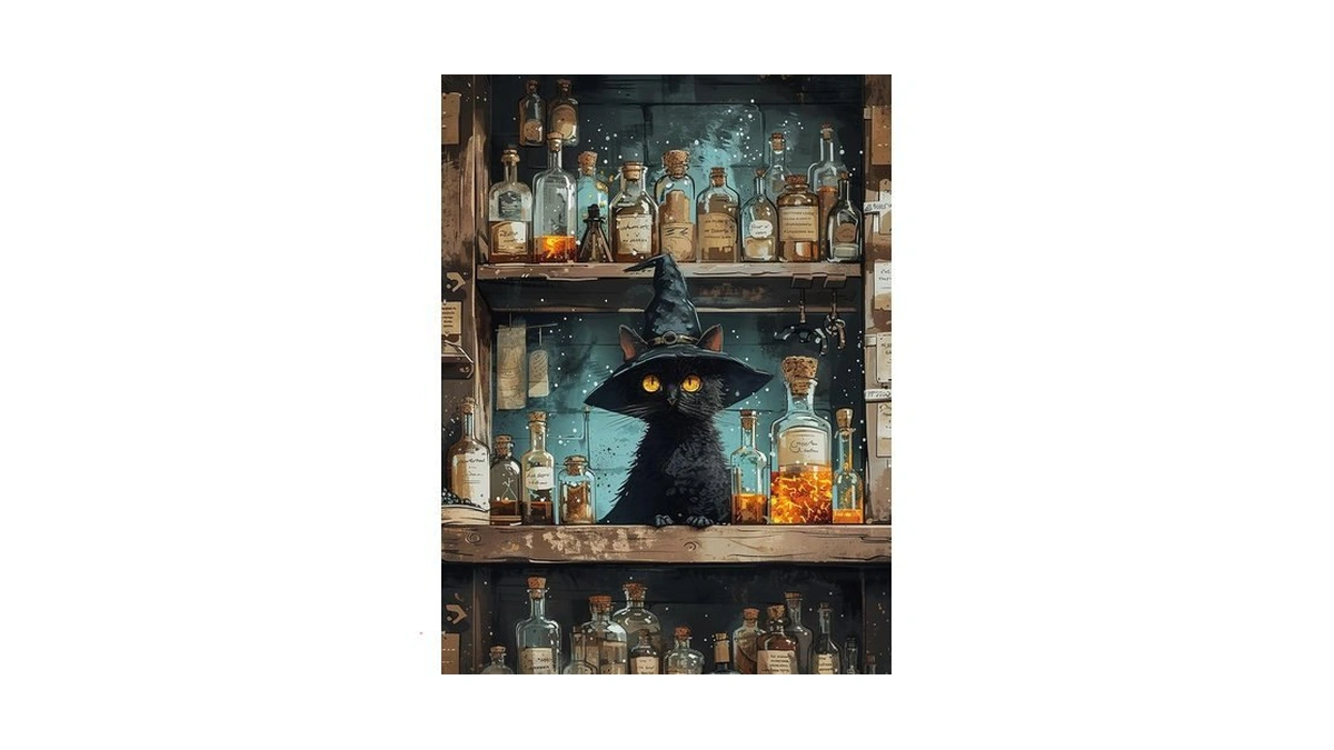 Ijbnhd Black Cat Diamond Art Kits For Adults 12x16in