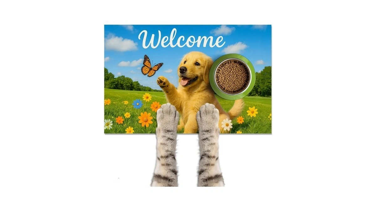Hometitute Dog Food Mat Absorbent Fast Dry Bowl Placemat 20