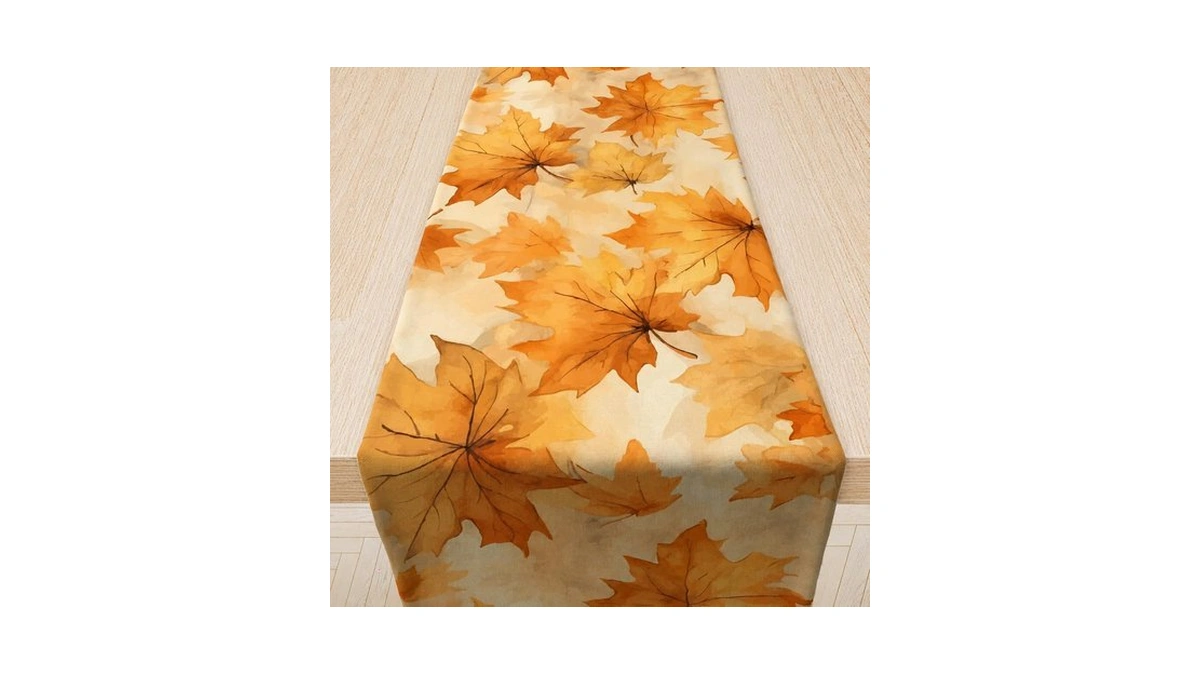 Fall Decor - Fall Leaves Table Runner For Thanksgiving Decorations