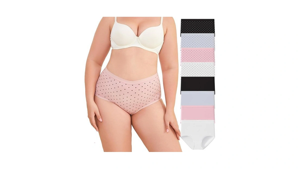 Womens High Waisted Tummy Control 50s Highcount Cotton Breathable Underwear
