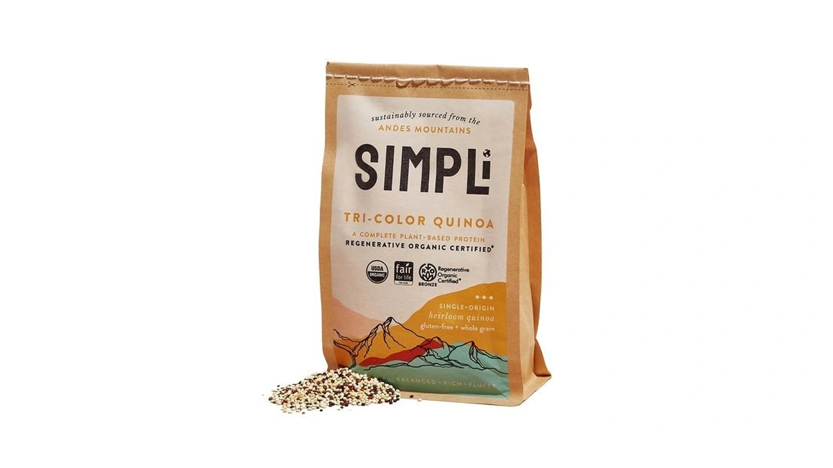 Simpli Regenerative Organic Certified Tri-color Quinoa, Ancient Grain, Complete Plant-based