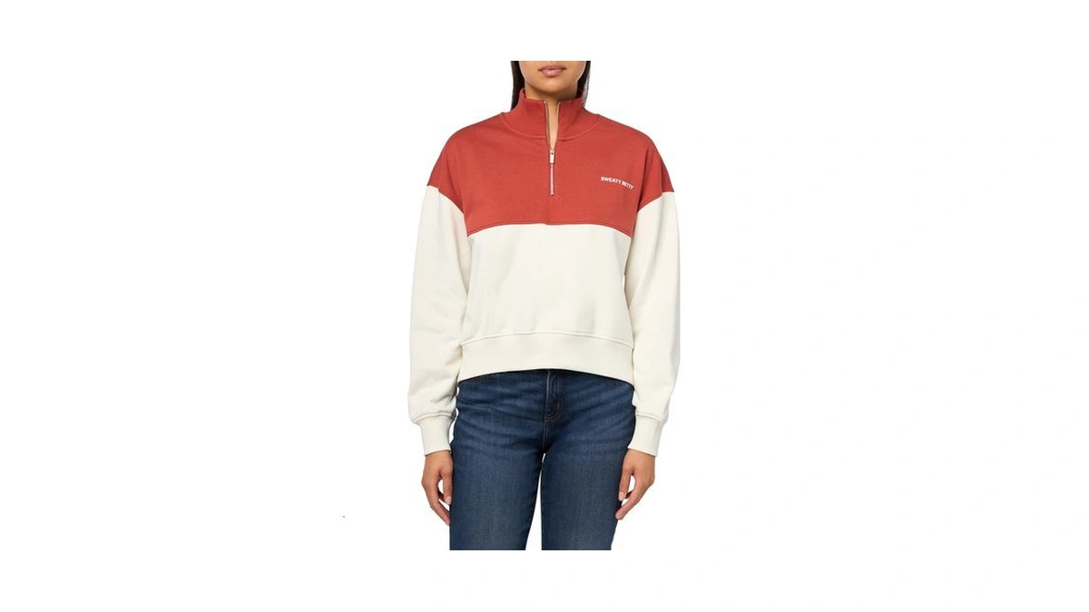 Sweaty Betty Women's Revive Casual Cropped Half Zip Sweatshirt Sweatshirt,