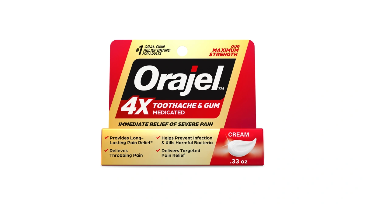 Orajel 4x Toothache And Gum Pain Medicated Pain Relief Cream,