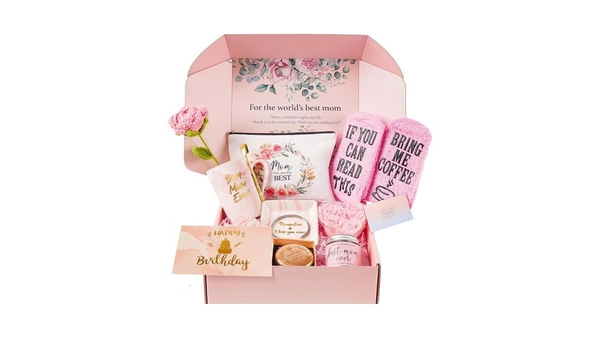 La Novo Birthday Gift Baskets For Mom, 12pcs Pink Rose