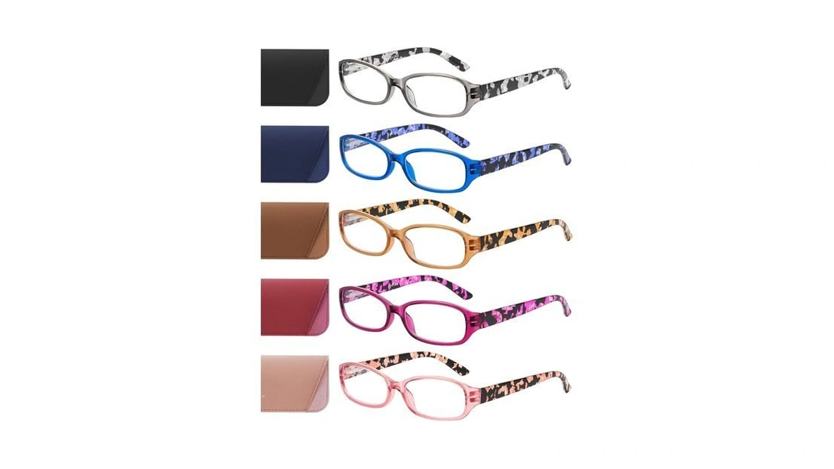Jolisu 5-pack Reading Glasses For Small Face, 0.00, Tortoiseshell