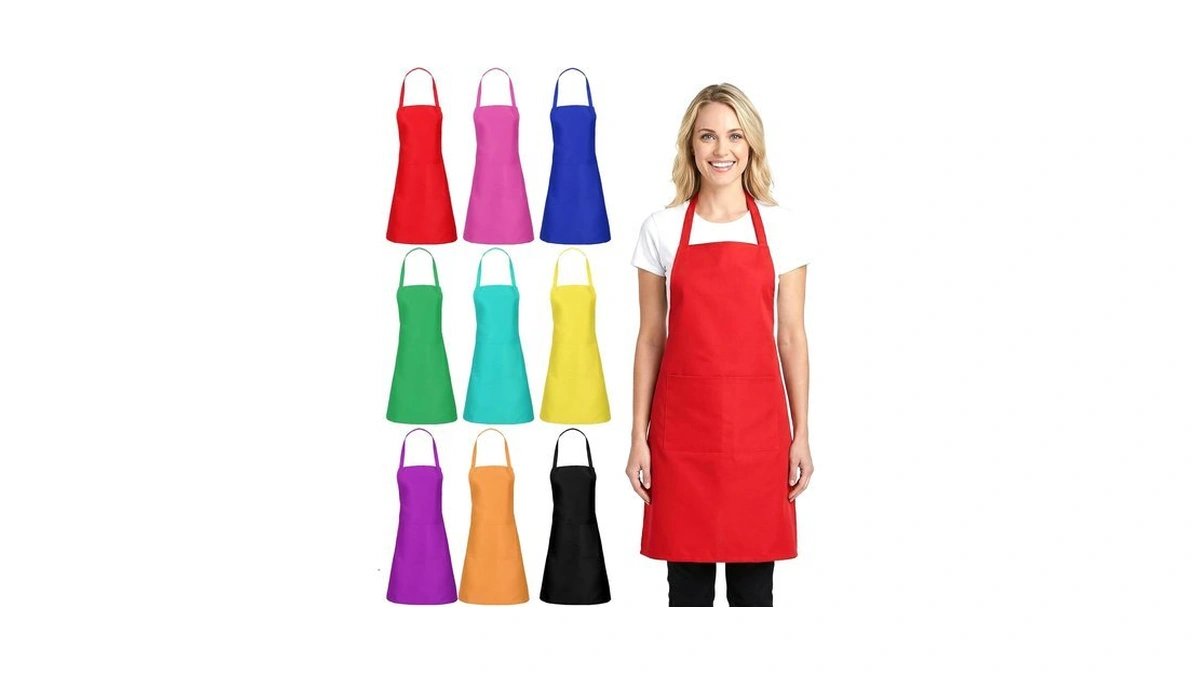 Afgaogw 9 Pack Plain Color Aprons Bulk For Women Men