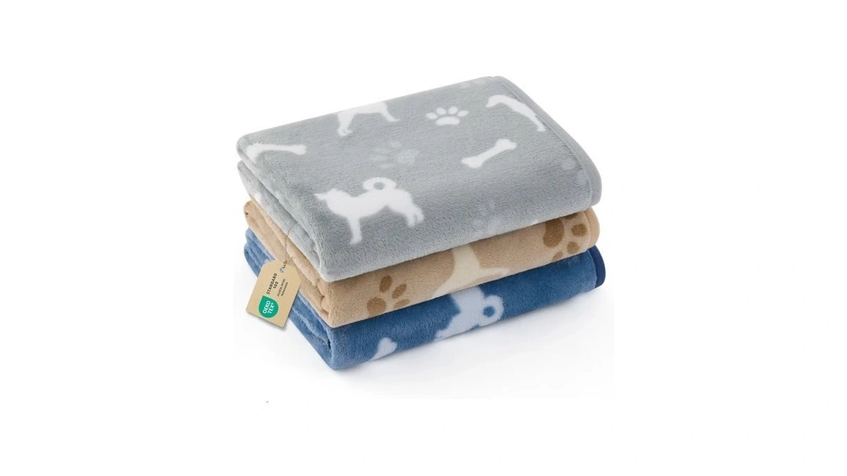 Bedsure Dog Blanket For Small Dogs Puppy, Flannel Fleece, 3-pack
